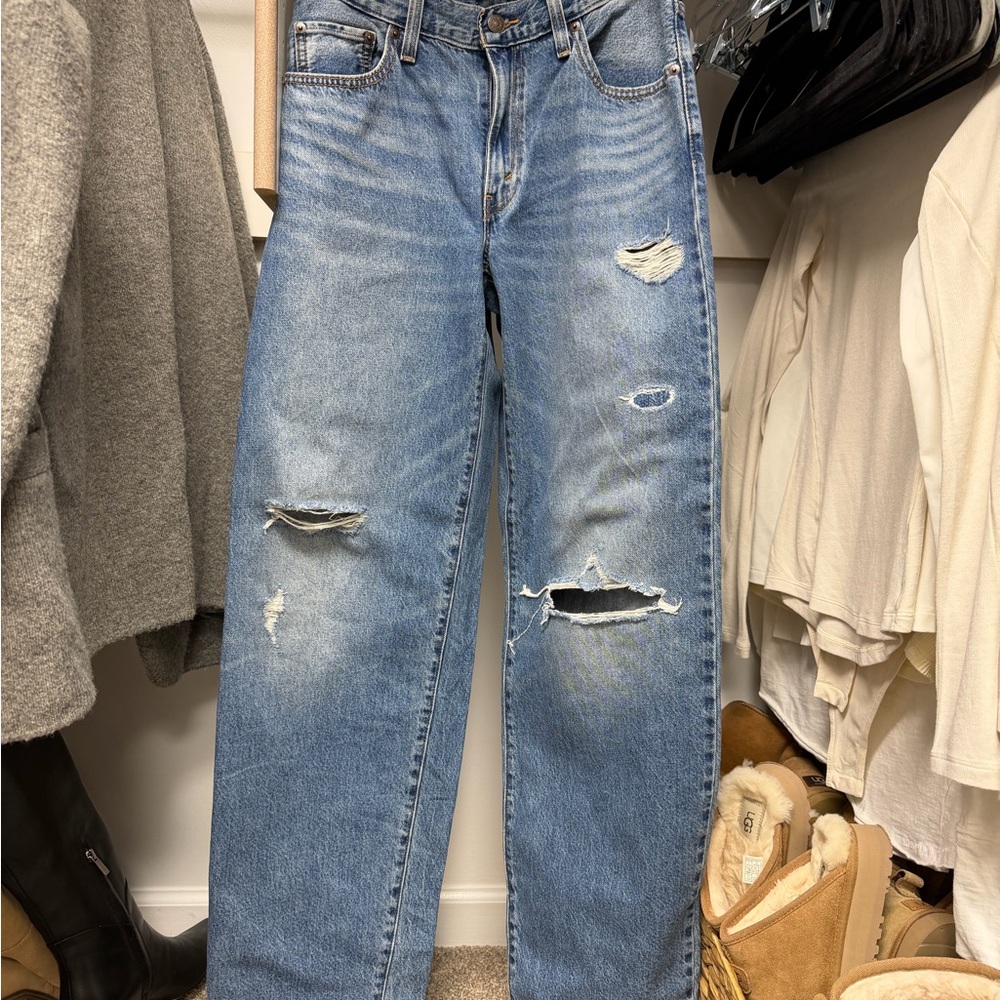 Levi's Blue Distressed Women's Boot Cut Jeans